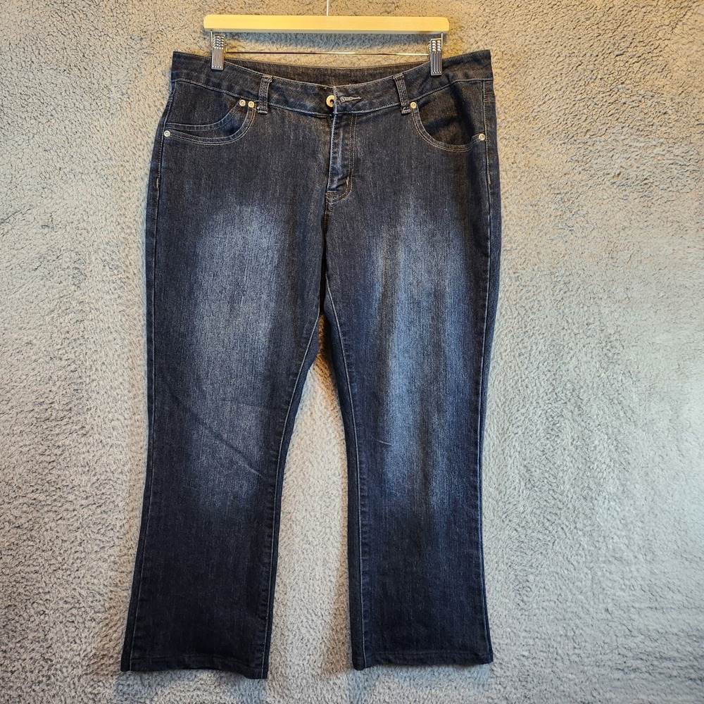 Cg | Cg Bootcut Jeans Womens 14 (Fits 36x27) Blue Stretch Embroidered Zip Fly